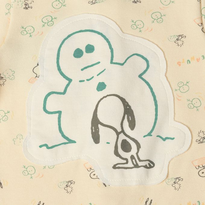 akachan honpo - 長袖兔裝-史努比與雪人-奶油色