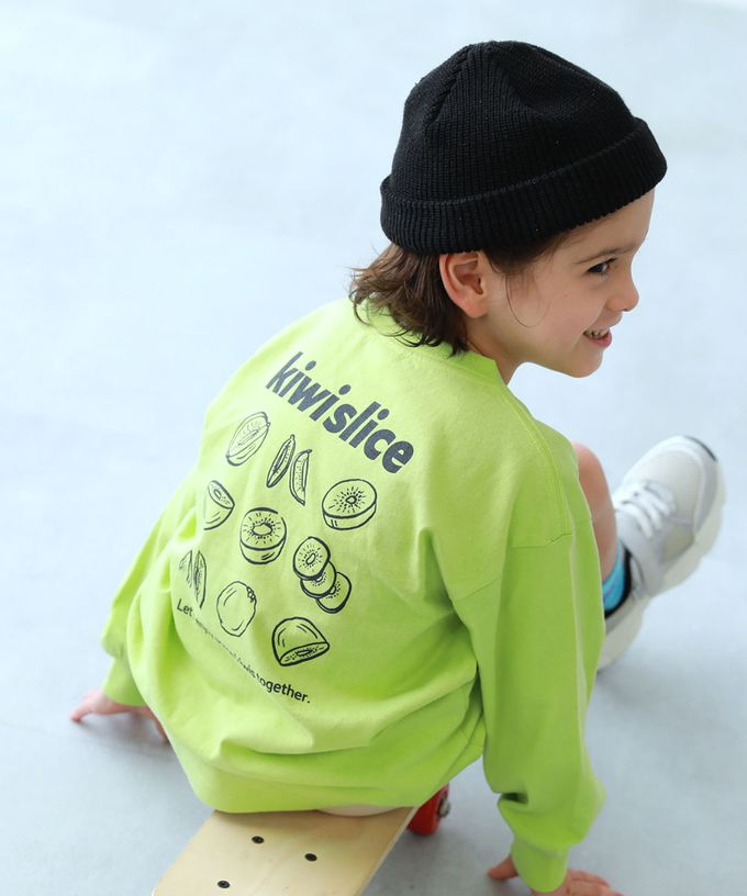 日本 devirock - 100%棉 印花寬鬆長袖T恤-義大利麵標語-白