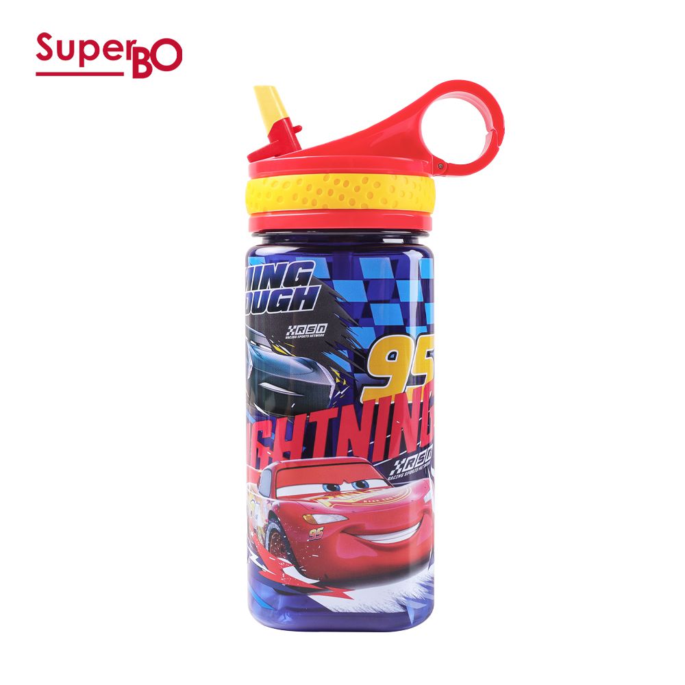 SuperBO - 兒童吸管方形水壺-閃電麥坤-480ml