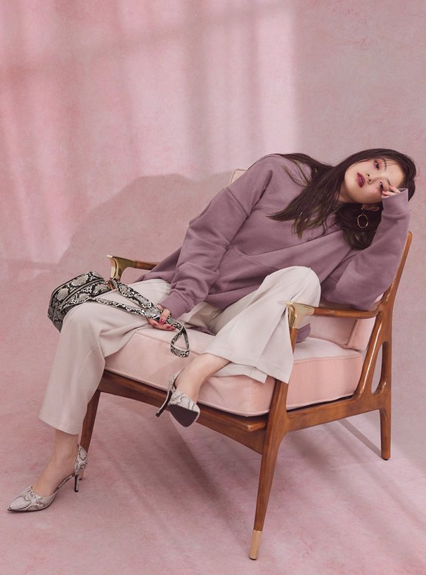 日本 GRL - 休閒舒適刷毛保暖帽T-灰米 (F)