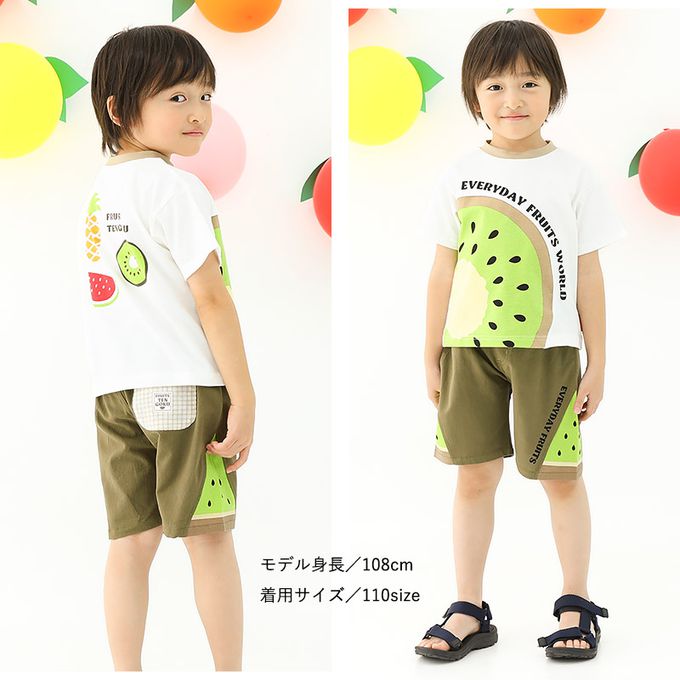 日本 ZOOLAND - 100%棉 水果切片印花舒適短褲-西瓜