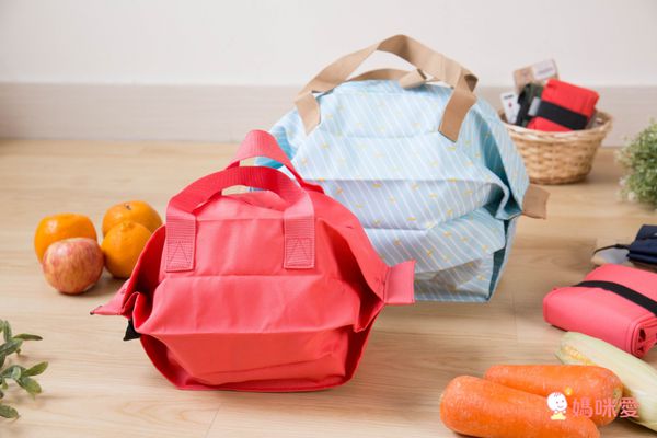 日本 MARNA - Shupatto 秒收簡易保冷購物袋-沈穩藍 (S(27x20cm))-耐重3kg / 6L