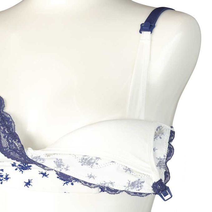 akachan honpo - 自然服貼胸罩 豐滿型-羅紋-深藍色