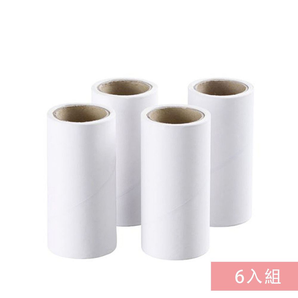 毛絮黏把清潔滾輪專用替換補充紙-單捲60片-6入組