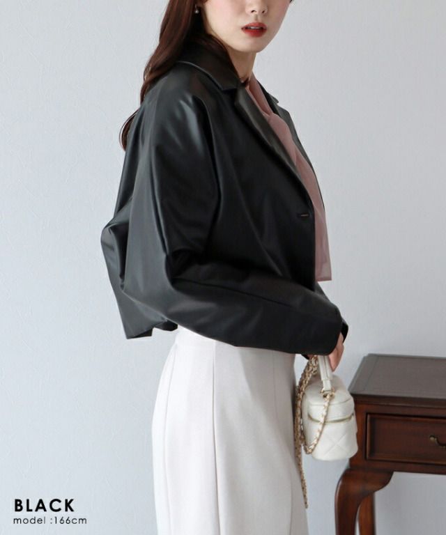 日本 BLUE EAST - 俐落短版西裝外套-米白