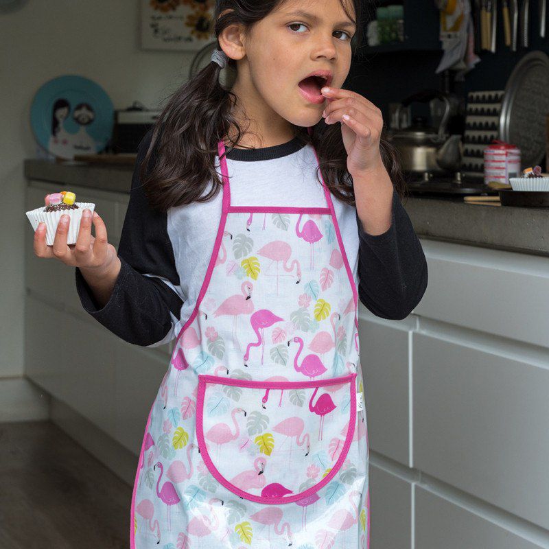 英國 Rex London - 幼兒/兒童料理/烹飪圍裙-火烈鳥