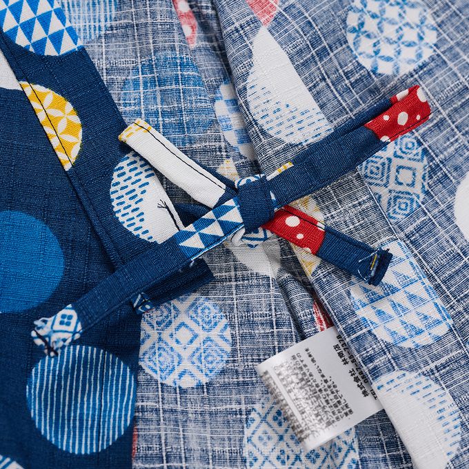 akachan honpo - 兩件式甚平-和風圓圈-深藍色