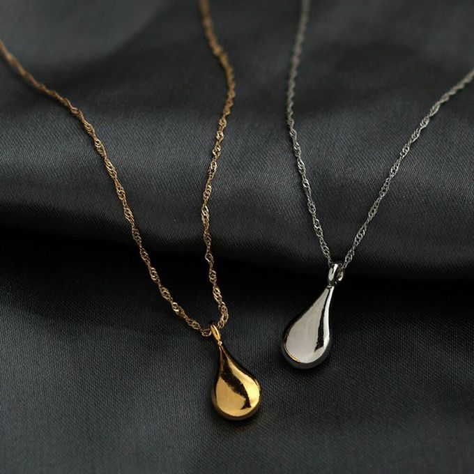 日本 Melody Accessory - 日本製 迷人圓潤水滴吊飾項鍊-金