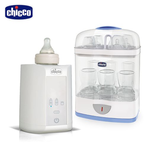 義大利 chicco - 智能溫控溫奶加熱器+2合1電子蒸氣消毒鍋
