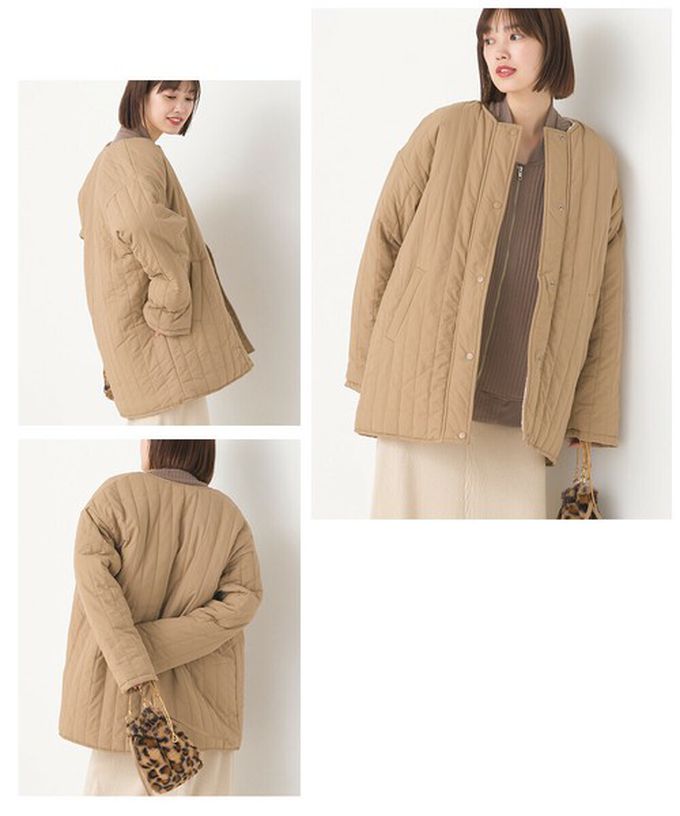 日本 OMNES - 內毛絨率性無領外套/保暖夾克-炭黑