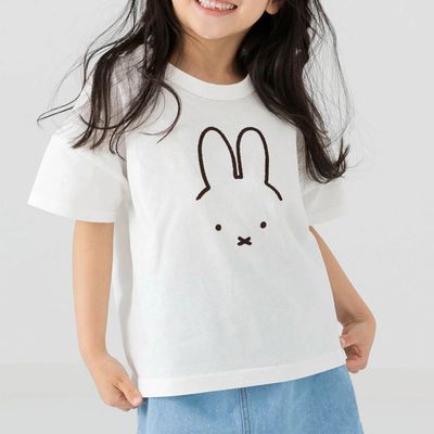 日本 Chil2 - 米飛兔限定短袖上衣-線條耳朵-白