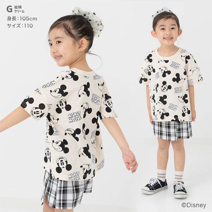 日本 Chil2 - 聯名款  卡通人物米奇純棉短袖上衣-雙手叉腰-白