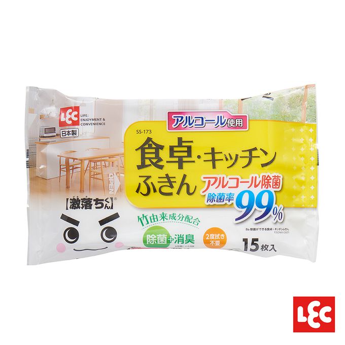 日本 LEC - 【激落君】日製餐桌廚房除菌擦拭巾-15枚入