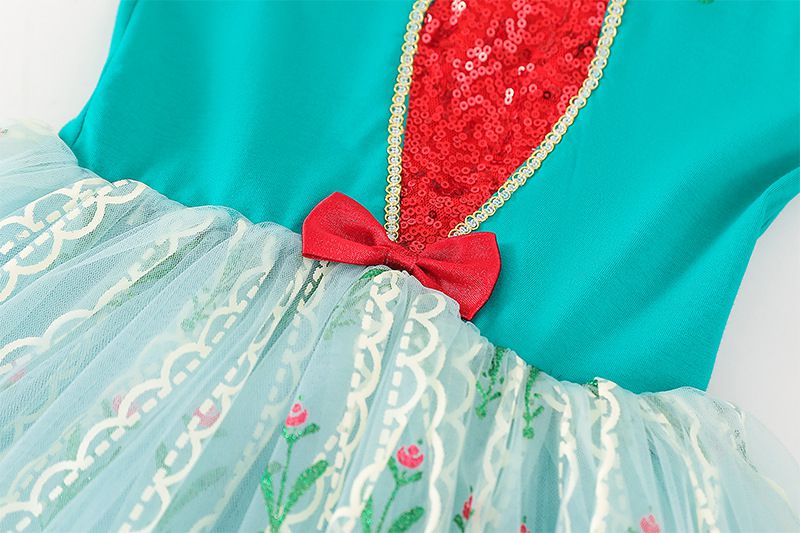 短袖造型公主裙/芭蕾舞裙-卡通人物-安娜-綠色