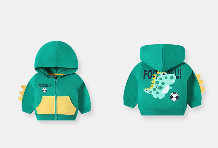 純棉立體造型連帽外套-足球-藍+黃