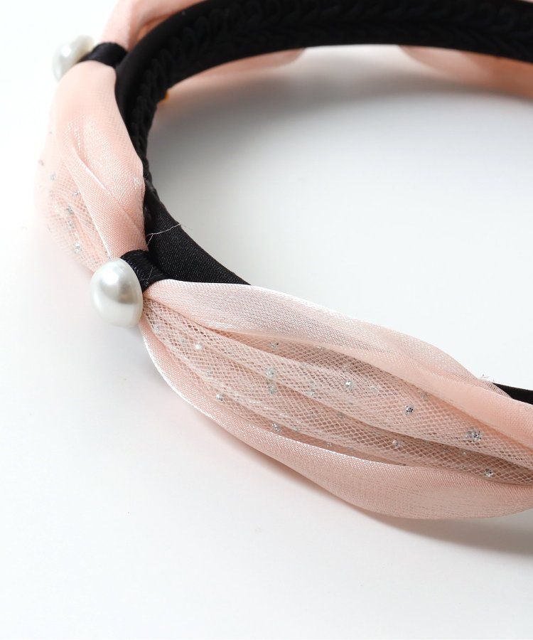 日本 apres les cours - 公主薄紗珍珠編織髮箍-象牙白