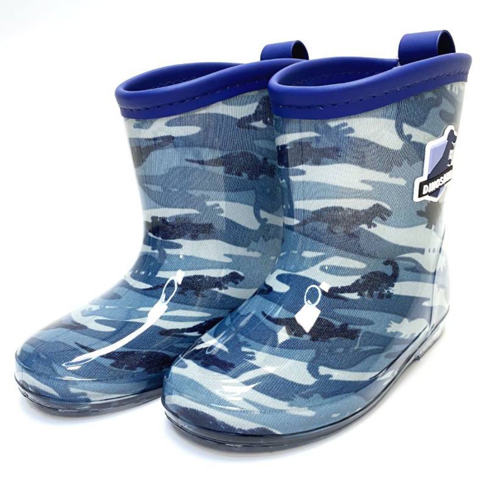 akachan honpo - 雨鞋 左右腳易分辨-恐龍-藍色