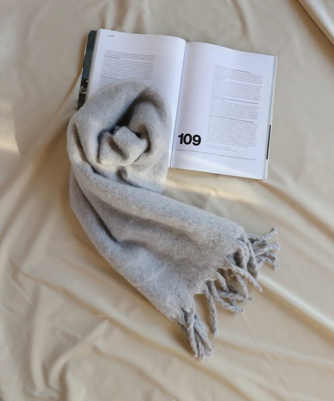 日本 BLUE EAST - 舒適保暖流蘇圍巾-素色-摩卡 (43x211)