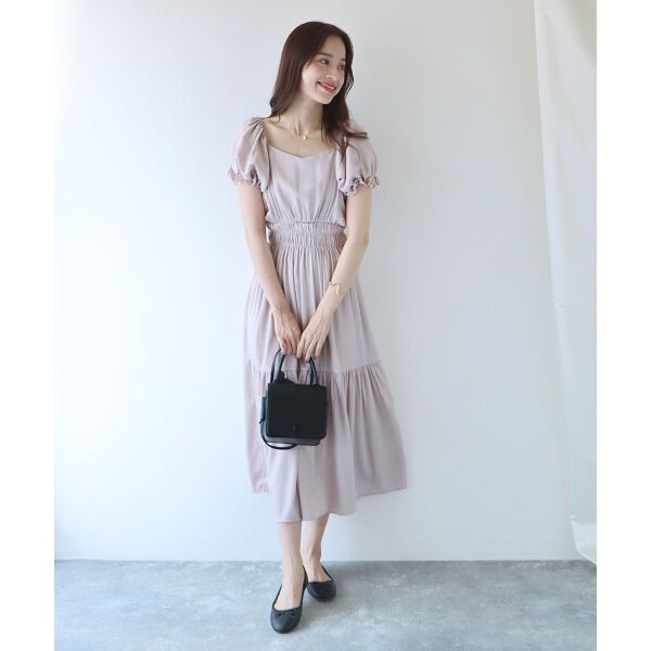 日本 BLUE EAST - 甜美氣質泡泡袖收腰洋裝-薄荷綠