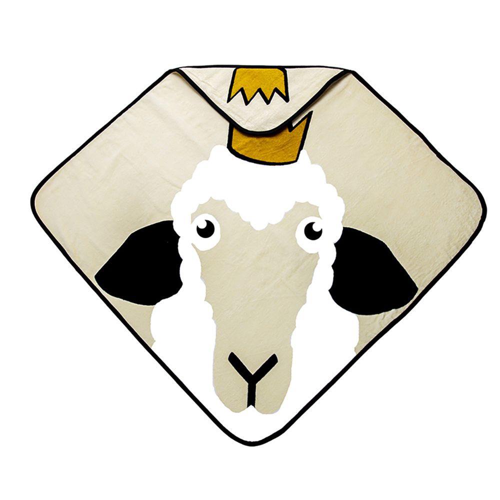 Babylivia - 有機棉連帽浴巾-綿羊-米黃色