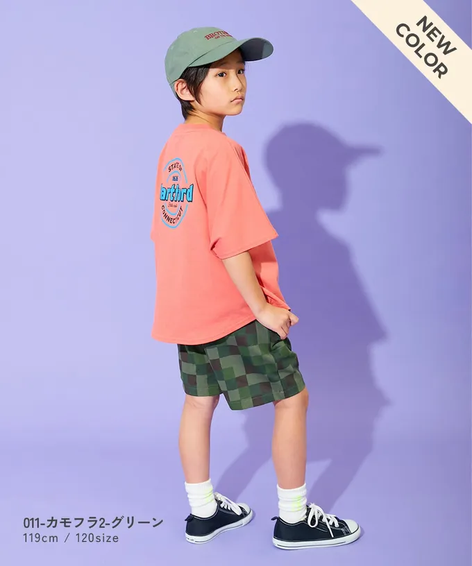 日本 devirock - 夏日印花純棉寬版短褲-BUZZ-黑