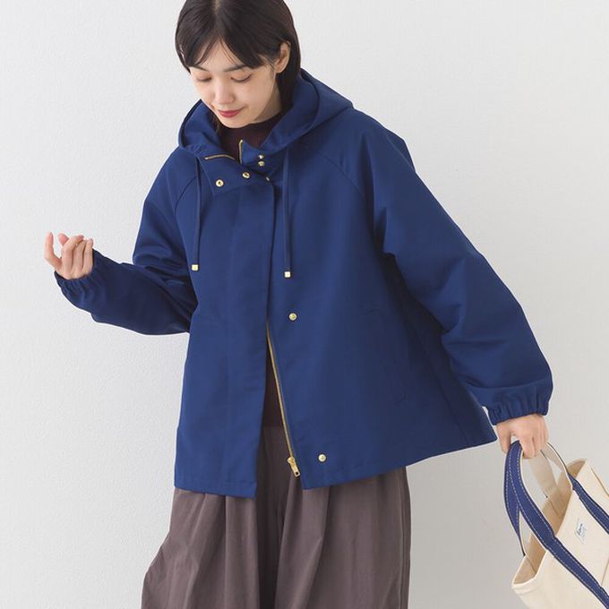 日本 OMNES - [經典款]防潑水派克連帽風衣外套-黑