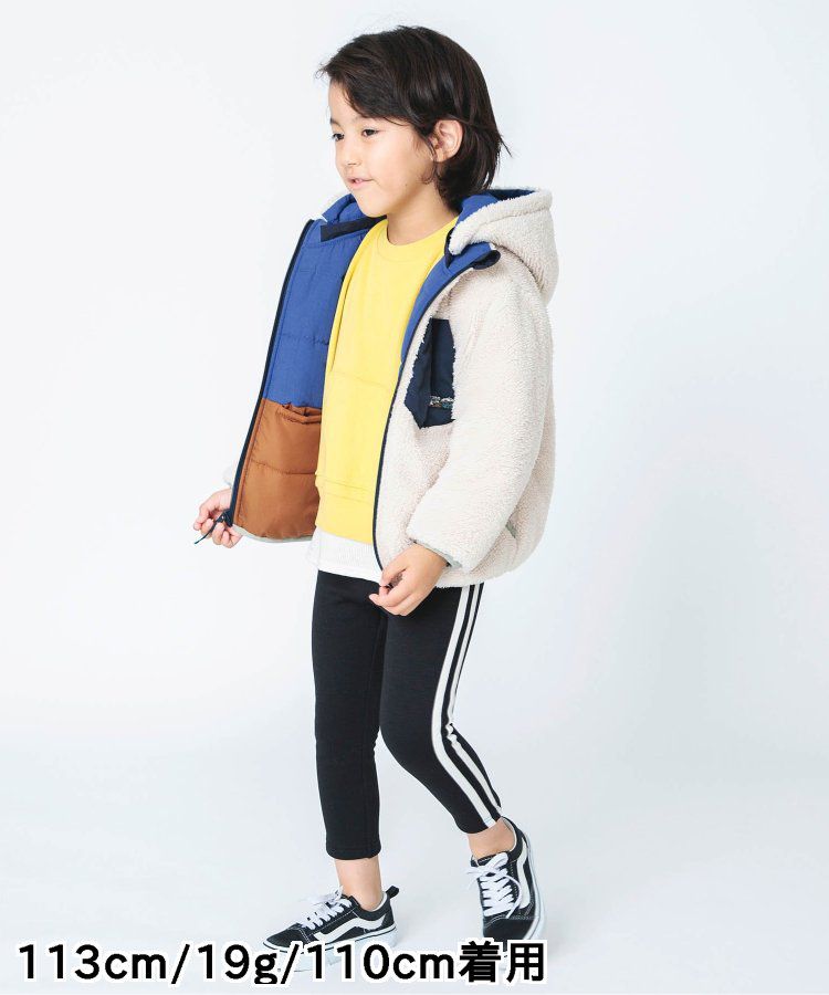 日本 BREEZE - 2WAY極暖裏絨保暖鋪棉外套-卡其x咖啡