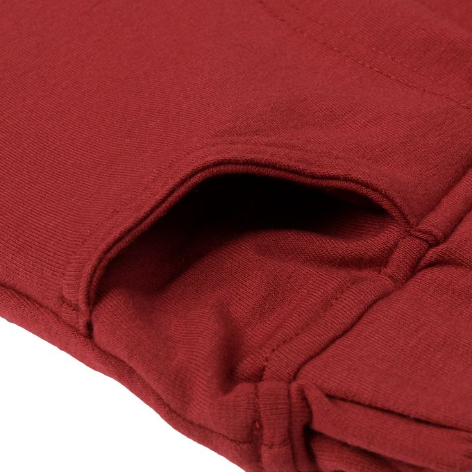 akachan honpo - 10分長經典褲 裏起毛-一般合身款-紅色