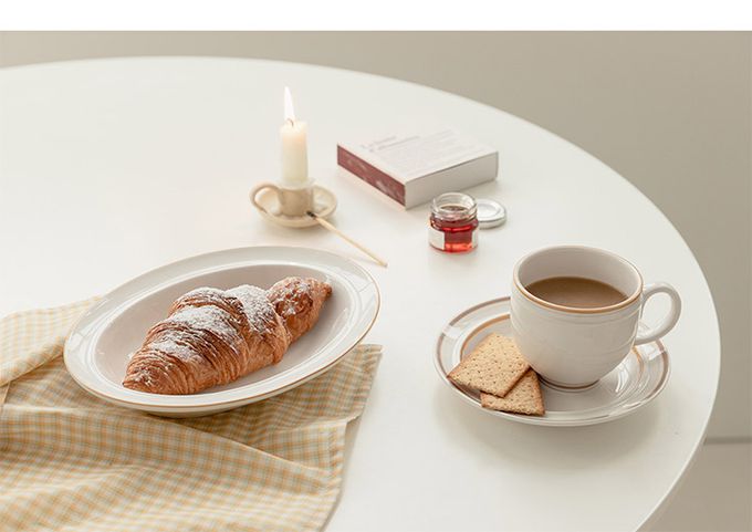 韓國 SSUEIM - RETRO系列極簡ins陶瓷橢圓深盤25cm (深藍)