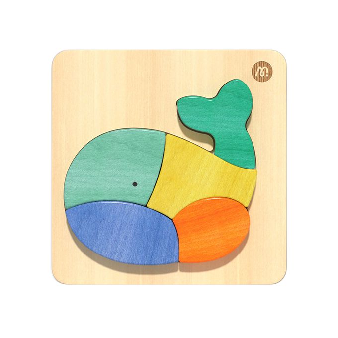 MiDeer - 木質幼兒拼圖-鯨魚(5片)