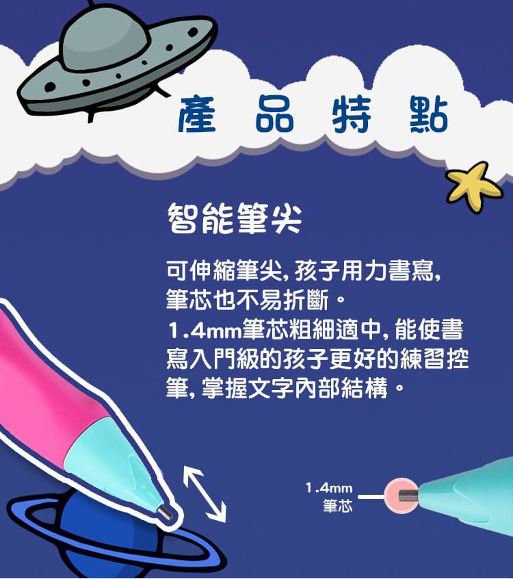 STABILO思筆樂 - 1.4 mm 胖胖鉛 人體工學自動鉛筆 右手 松石綠/霓虹粉