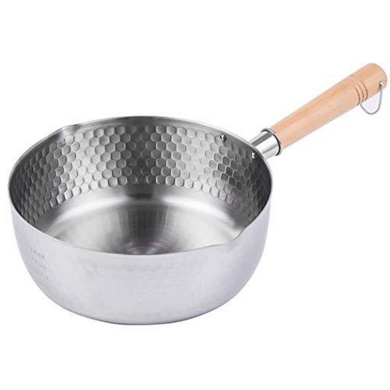 日本谷口金屬 - 日製雪平鍋鎚目含刻度紋附掛勾-不銹鋼 (18CM)