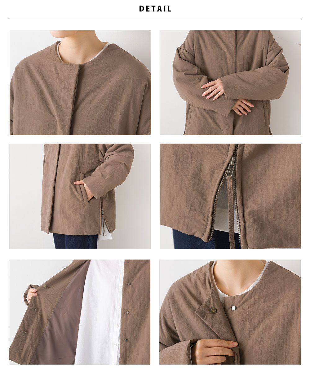 日本 OMNES - [撥水加工] 休閒百搭鋪棉外套-淺軍綠