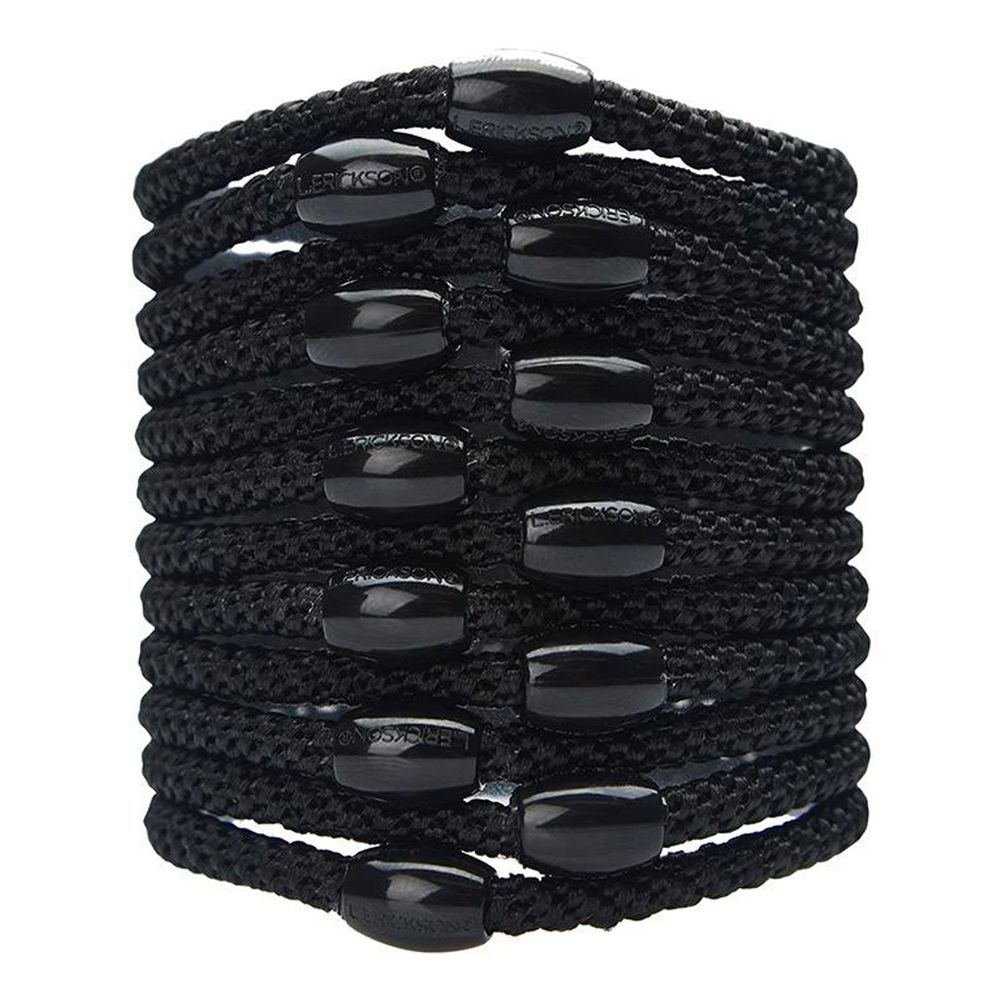 L. ERICKSON - 彈力髮圈-細款-Black-12入組
