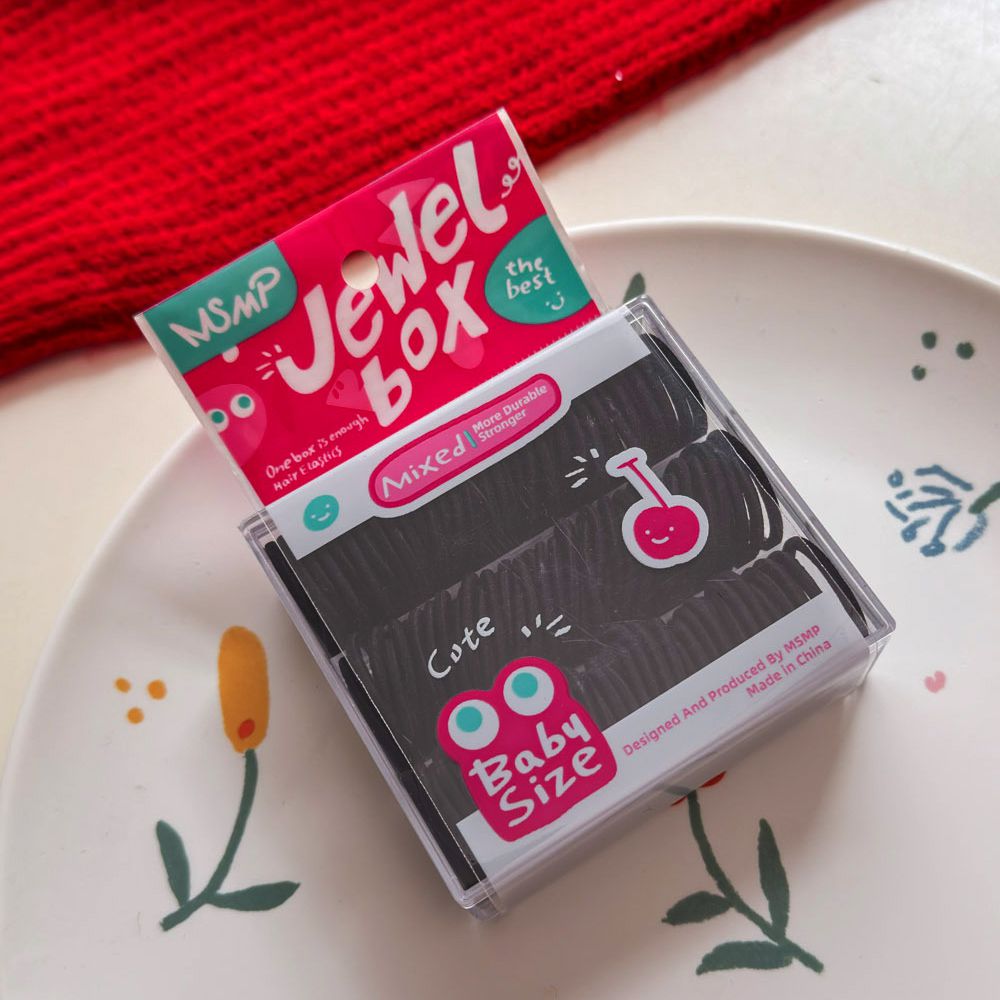 Beauty 寶寶幼兒拇指髮圈(直徑約2公分)-經典黑色-100條/盒