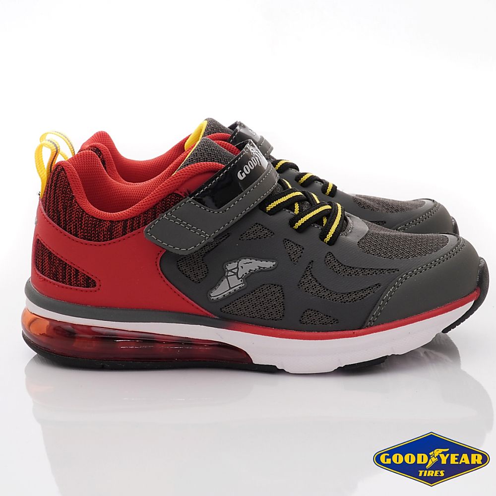 GOODYEAR - 固特異氣墊慢跑童鞋(中大童段)-運動鞋-灰紅