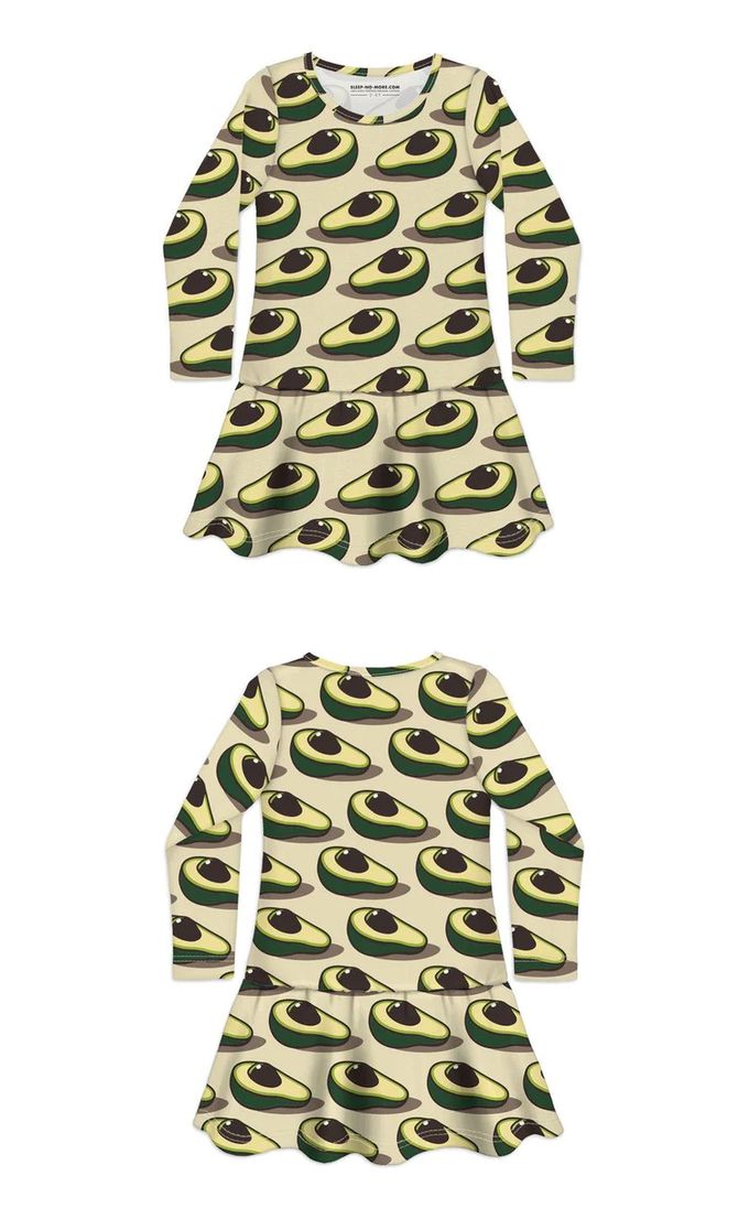 英國 SLEEP NO MORE - 100% 有機棉長袖連身裙-酪梨