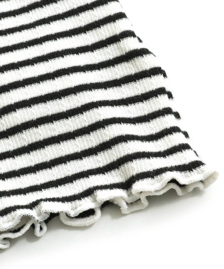 日本 apres les cours - 木耳領舒適彈性長袖上衣/內搭-米杏