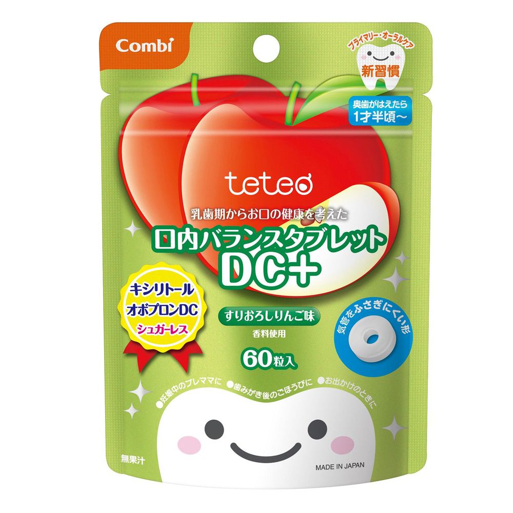 日本 Combi - teteo無糖口嚼錠-蘋果口味