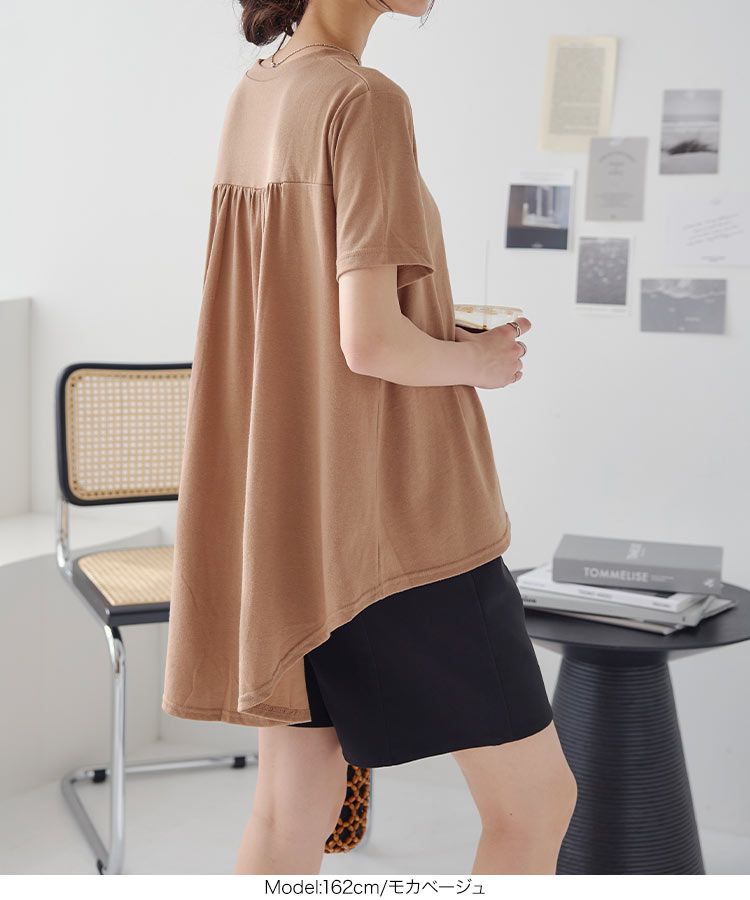 日本 Kobe Lettuce - 圓領柔軟修身短袖上衣-水藍