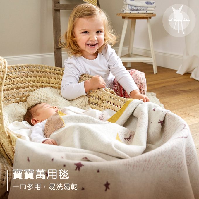 德國 Lassig - 有機棉嬰兒毯-鯨魚