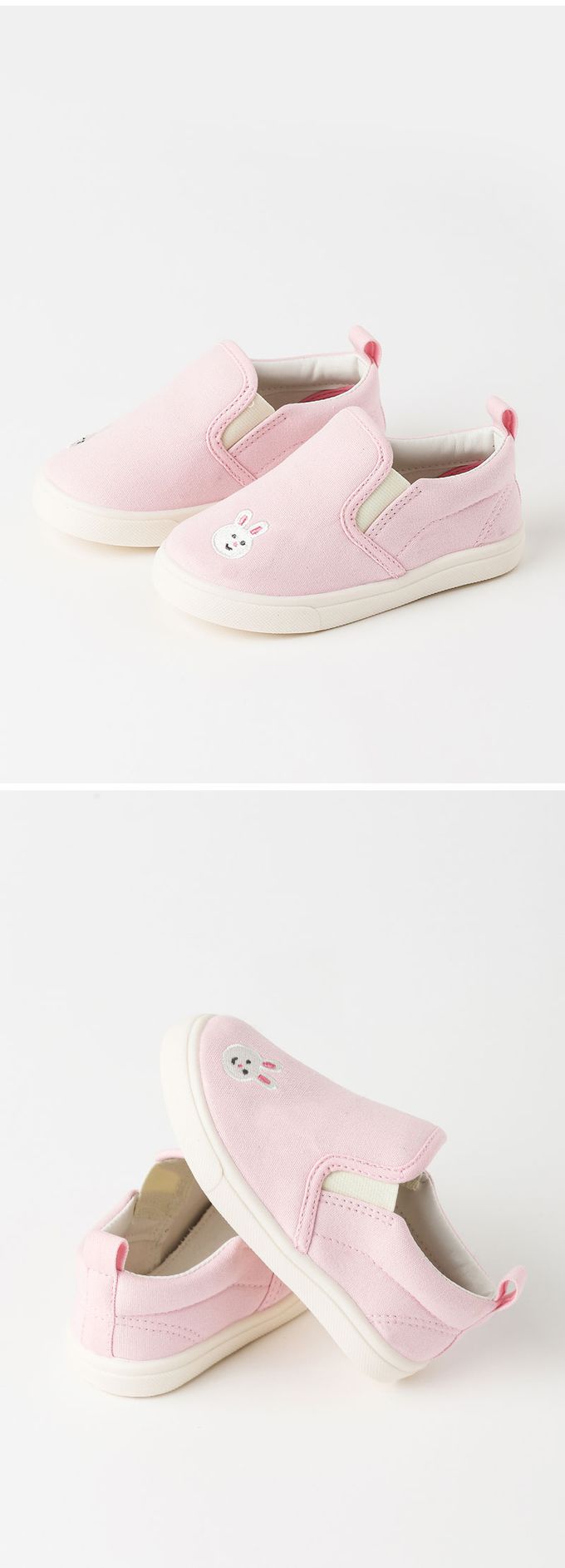 韓國 OZKIZ - 可愛小動物印休閒鞋/室內鞋-兔子-淺粉