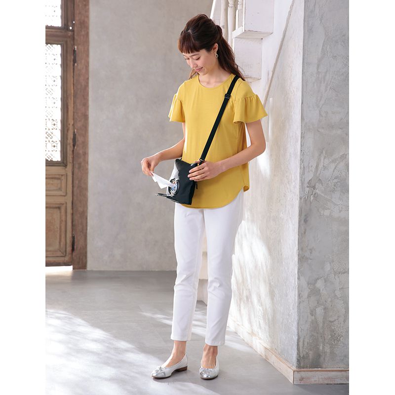 akachan honpo - 斜背包 有濕紙巾收納功能-黑色