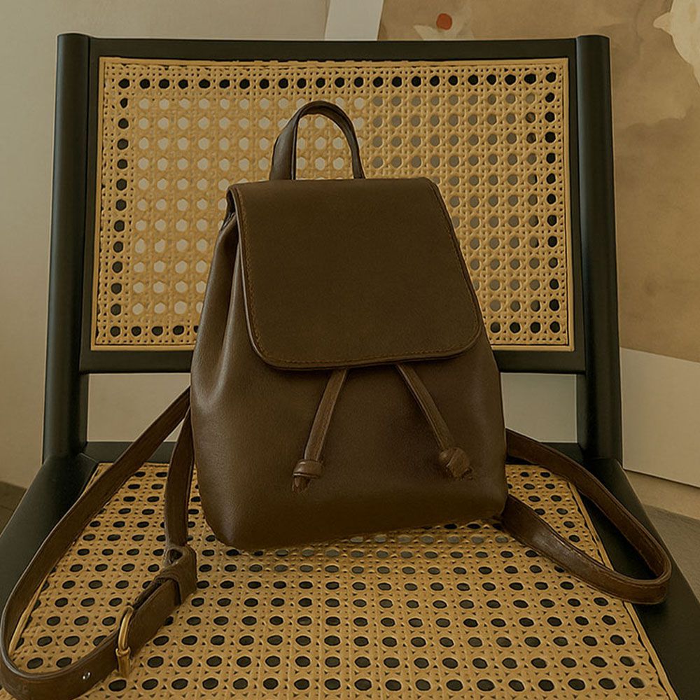 美式復古雙肩小包/後背包/PU皮質感/通勤休閒百搭