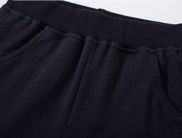 純棉運動短褲-口袋眼睛-藍色