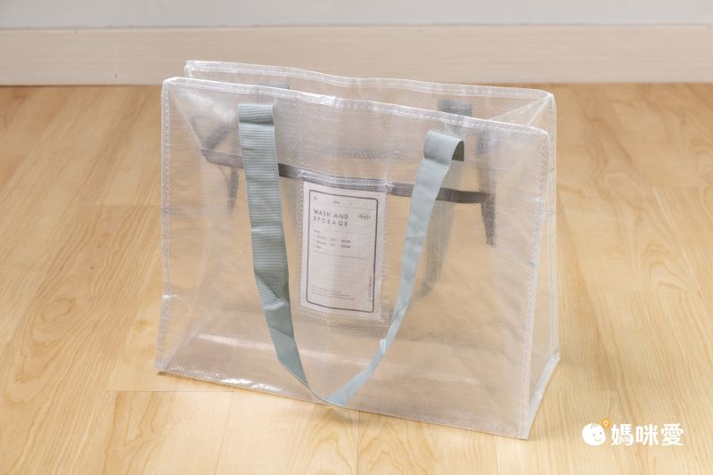 日本代購 - [日本主婦推薦] 半透明多功能衣物收納袋(可肩背/手提) 3入組-淺灰 (L(47x20x36cm))