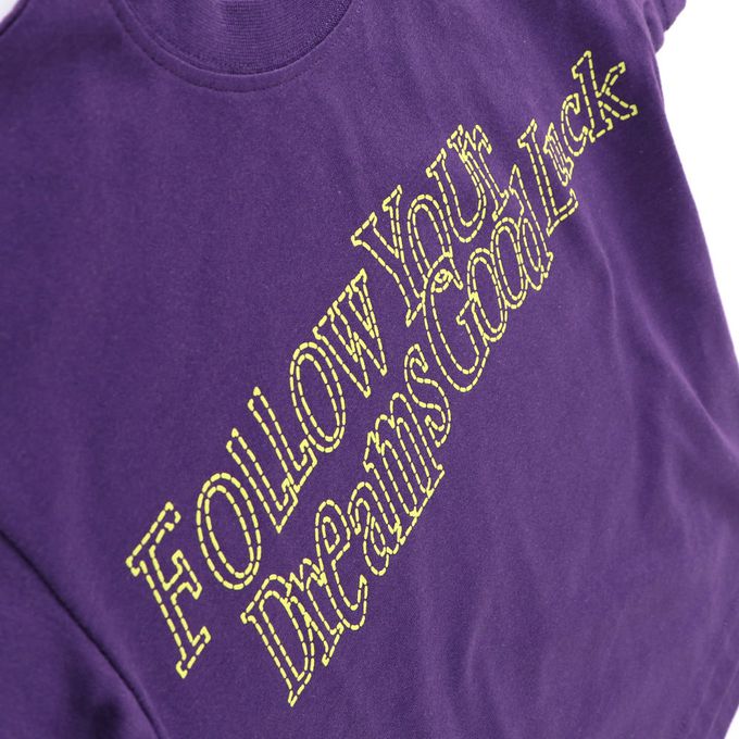 日本 BRANSHES - 潮流感英文logo短袖上衣-紫