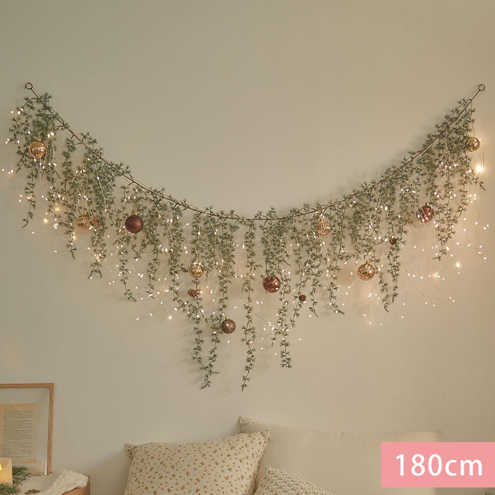 韓國 Bebe Deco - DIY聖誕樹/聖誕樹藤壁飾燈-垂墜銅飾 (180cm)