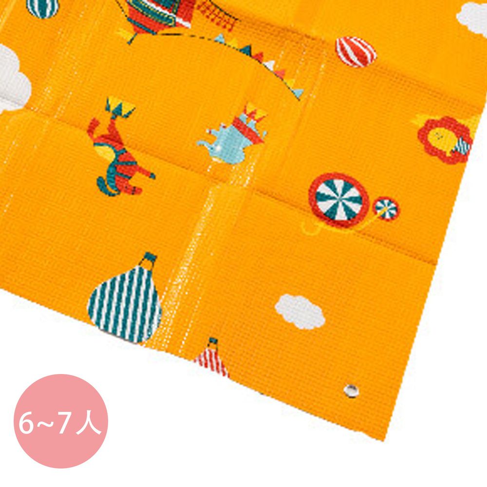 日本代購 - 三層構造防水野餐墊(附收納袋)(6-7人)-歡樂馬戲團-橘 (180x240cm)