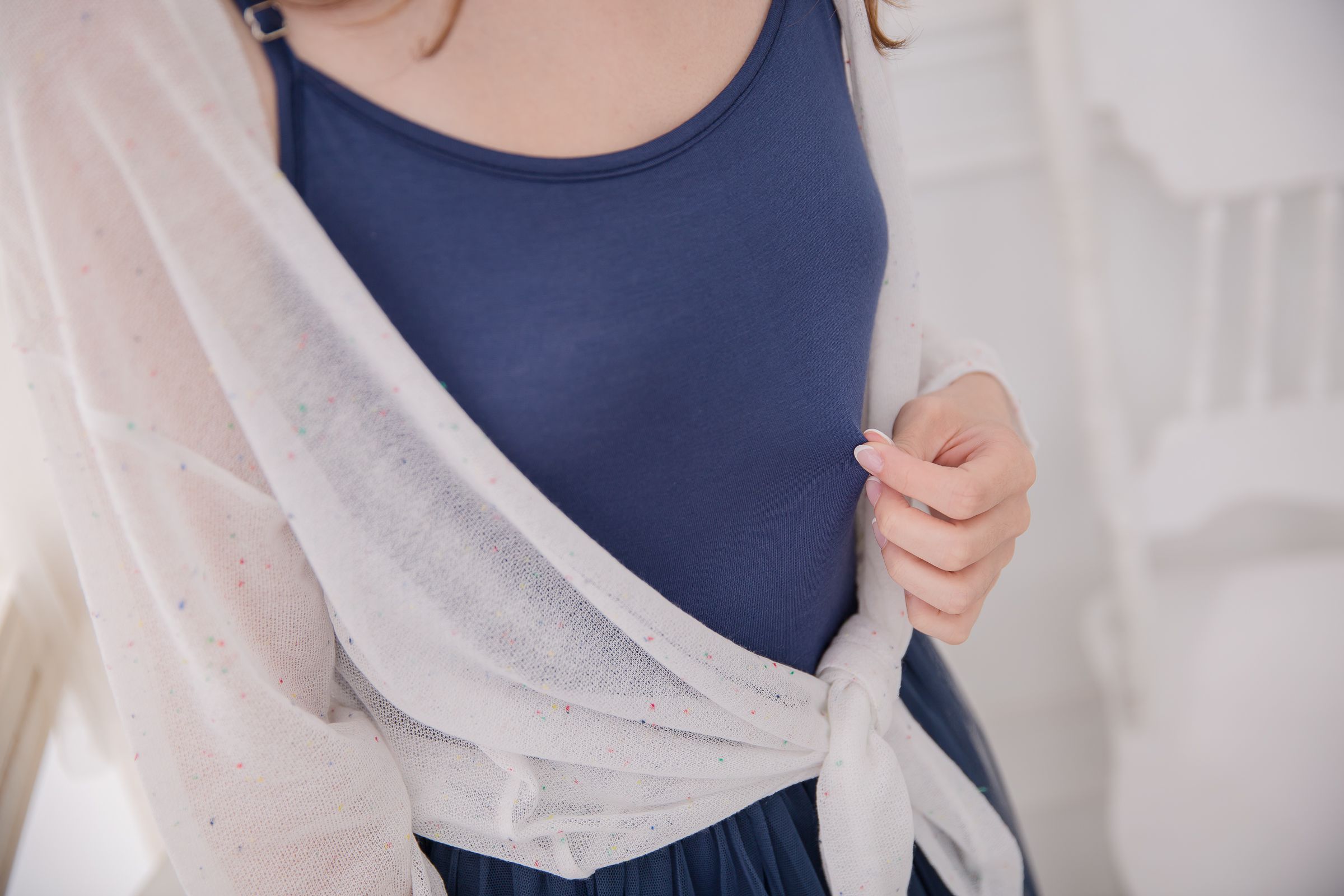 Peachy - 獨家訂製綿柔連身紗裙-細肩帶連身款-午夜藍 (F)